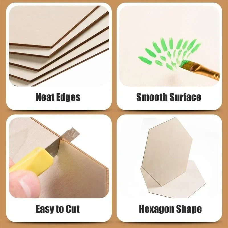 10-120mm Wooden Hexagon Blank  – Oud Wood Chip Bewertung und Preis