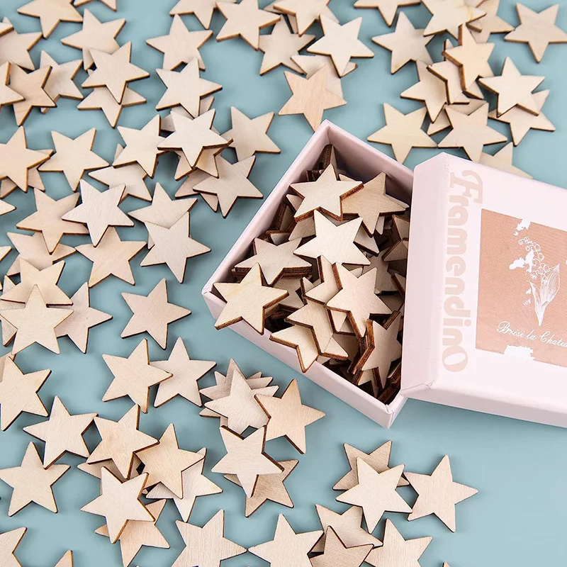 100-500Pcs Mini Wooden Stars B – Oud Wood Chip Bewertung und Preis