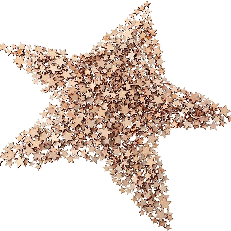100-500Pcs Mini Wooden Stars B – Oud Wood Chip Bewertung und Preis